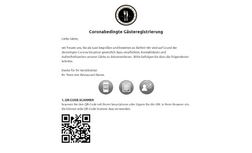Information zur Gästeregistrierung
