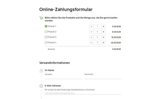 Zahlungsformular