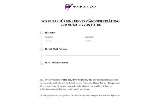 Einverständniserklärung für Fotos