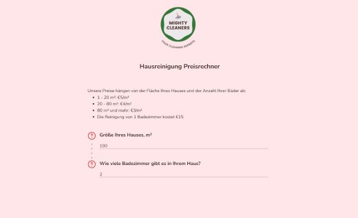 Reinigungskostenrechner